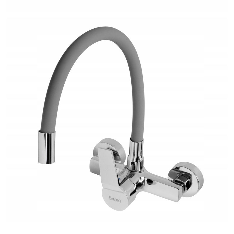 Bateria kuchenna ścienna Estiva AKSA Gray szara wylewka elastyczna