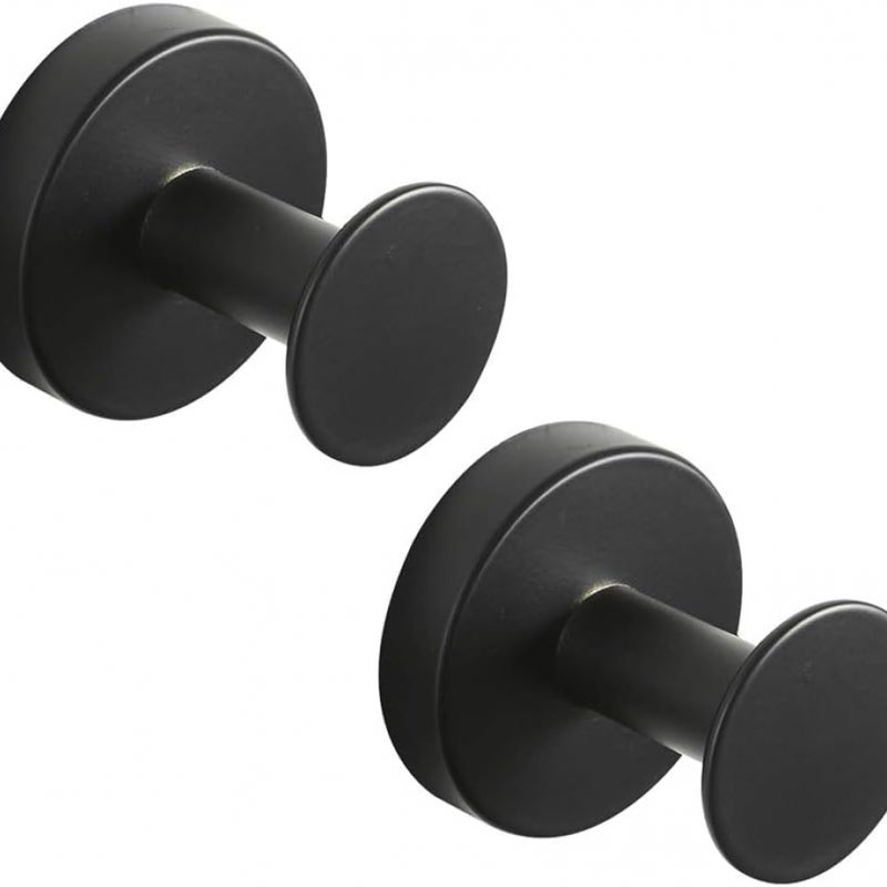 okrągłe wieszaki na ręczniki ze stali nierdzewnej w kolorze czarnym ścienne wieszaki szlafroki lakierowane czarno wieszak ręczniki nowoczesnym stylu