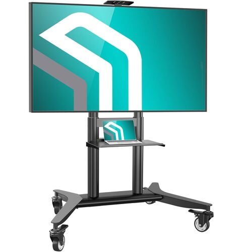 Supporto TV Con Ruote Per TV Da 49 A 75 Pollici – Carrello Mobile In Legno E Metallo, Design Easel, Ideale Per Ufficio E Casa