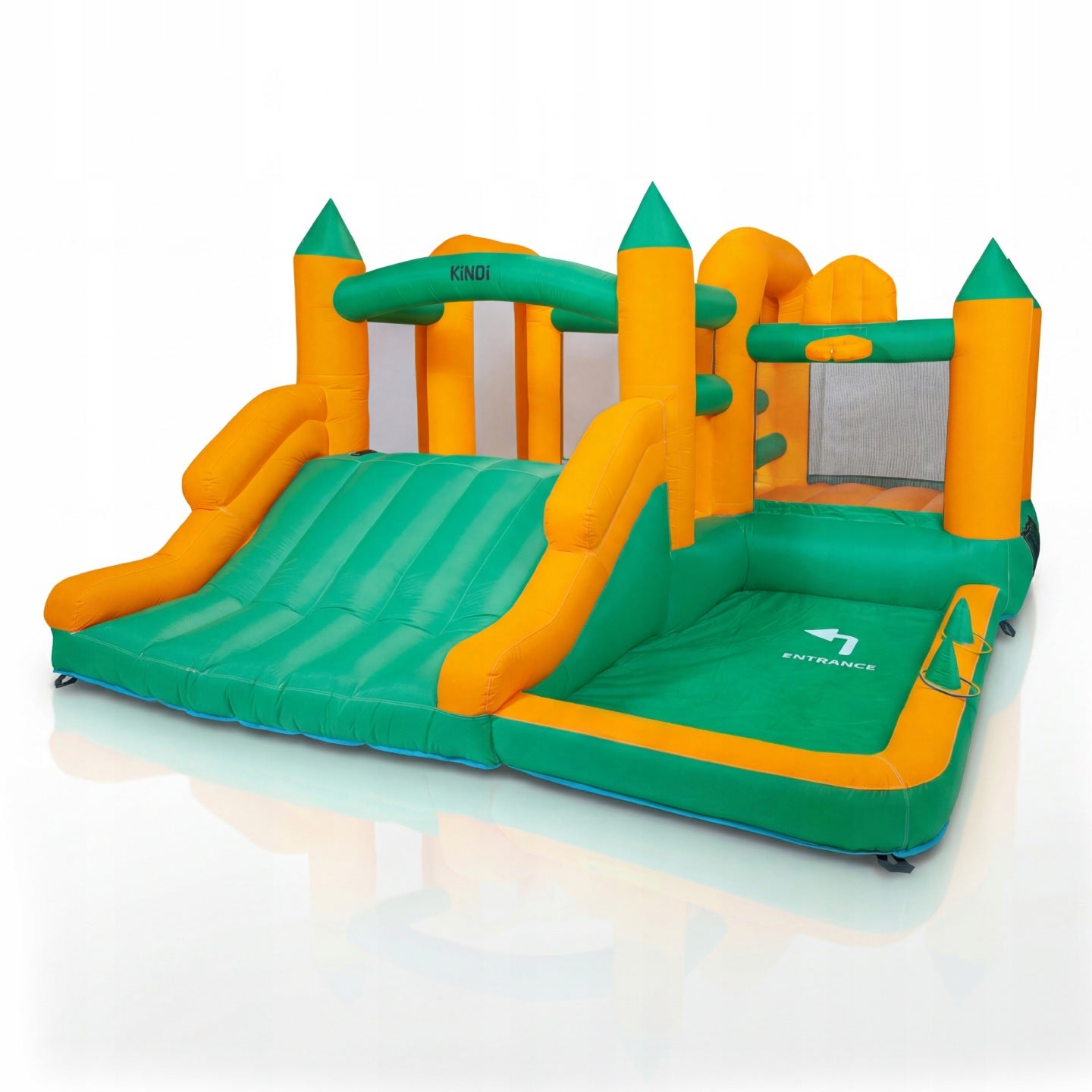 Dmuchany plac zabaw dla dzieci duży zamek kosz dmuchawa zjeżdżalnia zestaw