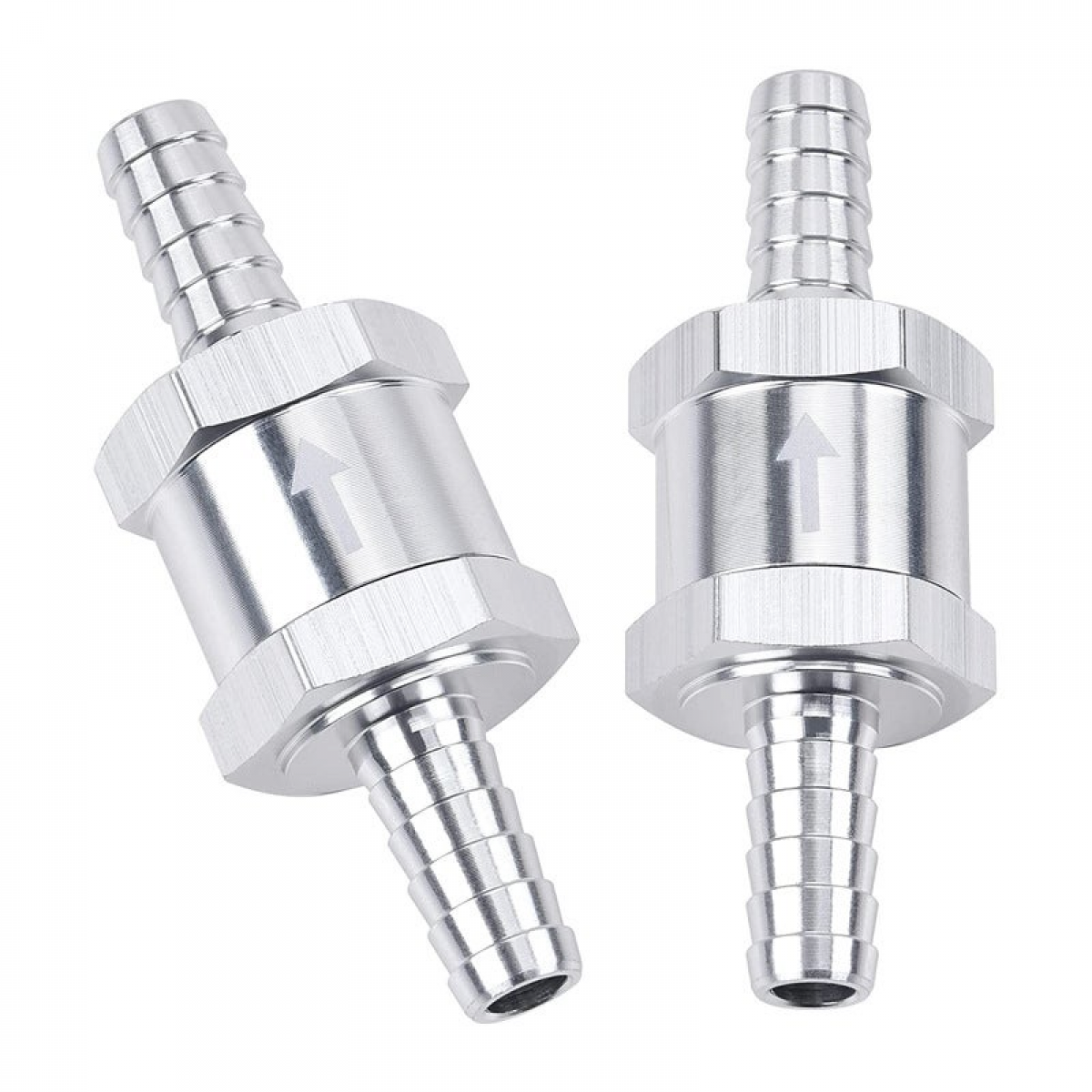 Juego de 2 válvulas antirretorno unidireccionales para conductos de combustible, 3/8, 10 mm, antirretorno, diésel, aluminio, plateado