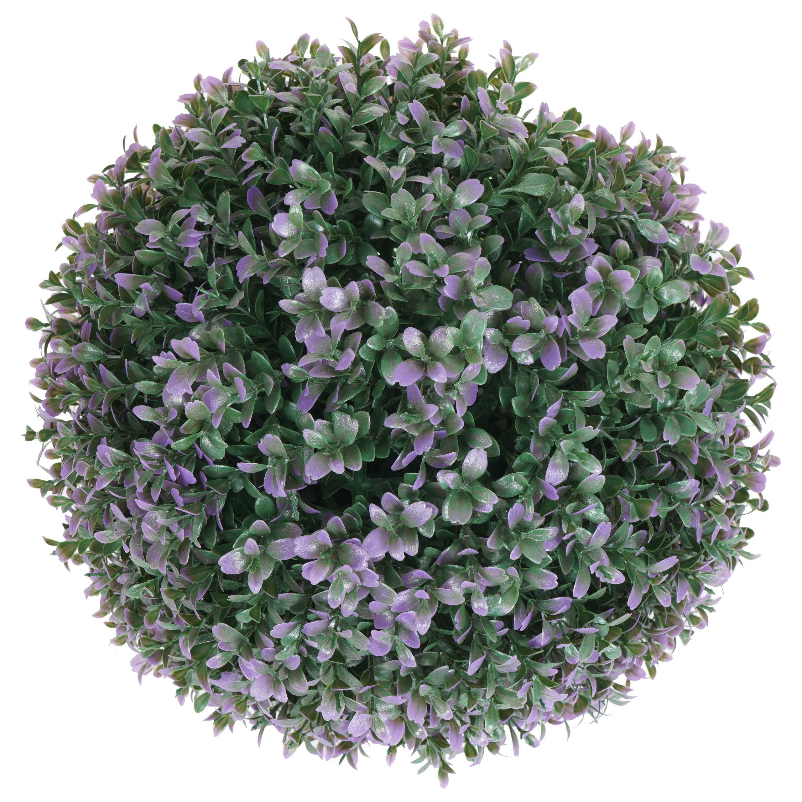 Sztuczny krzew HWC-L77, kula ozdobna w pudełku sztuczna roślina buxus, zewnętrzna Ø 35cm ~ fioletowy