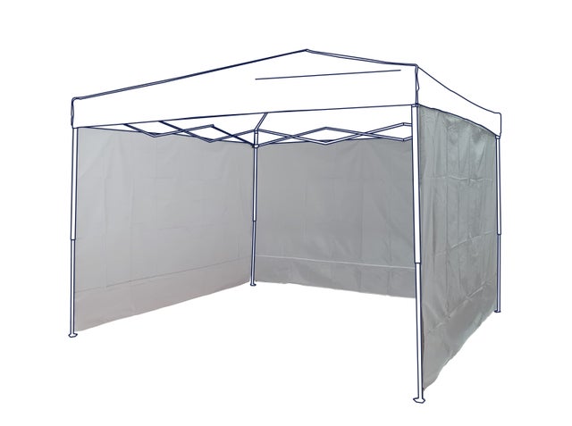 Set 3 Pareti Laterali Bianche Impermeabili Per Gazebo 3x3, 290x180cm con Fascette in Velcro | Paratia Tenda Laterale Idrorepellente per Gazebo