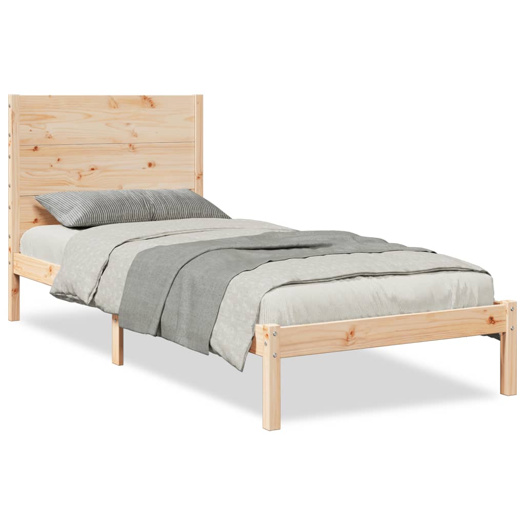 Łóżko Drewniane Rama Łóżka Sofa Brązowe Do Sypialni Pokoju 100x210 cm