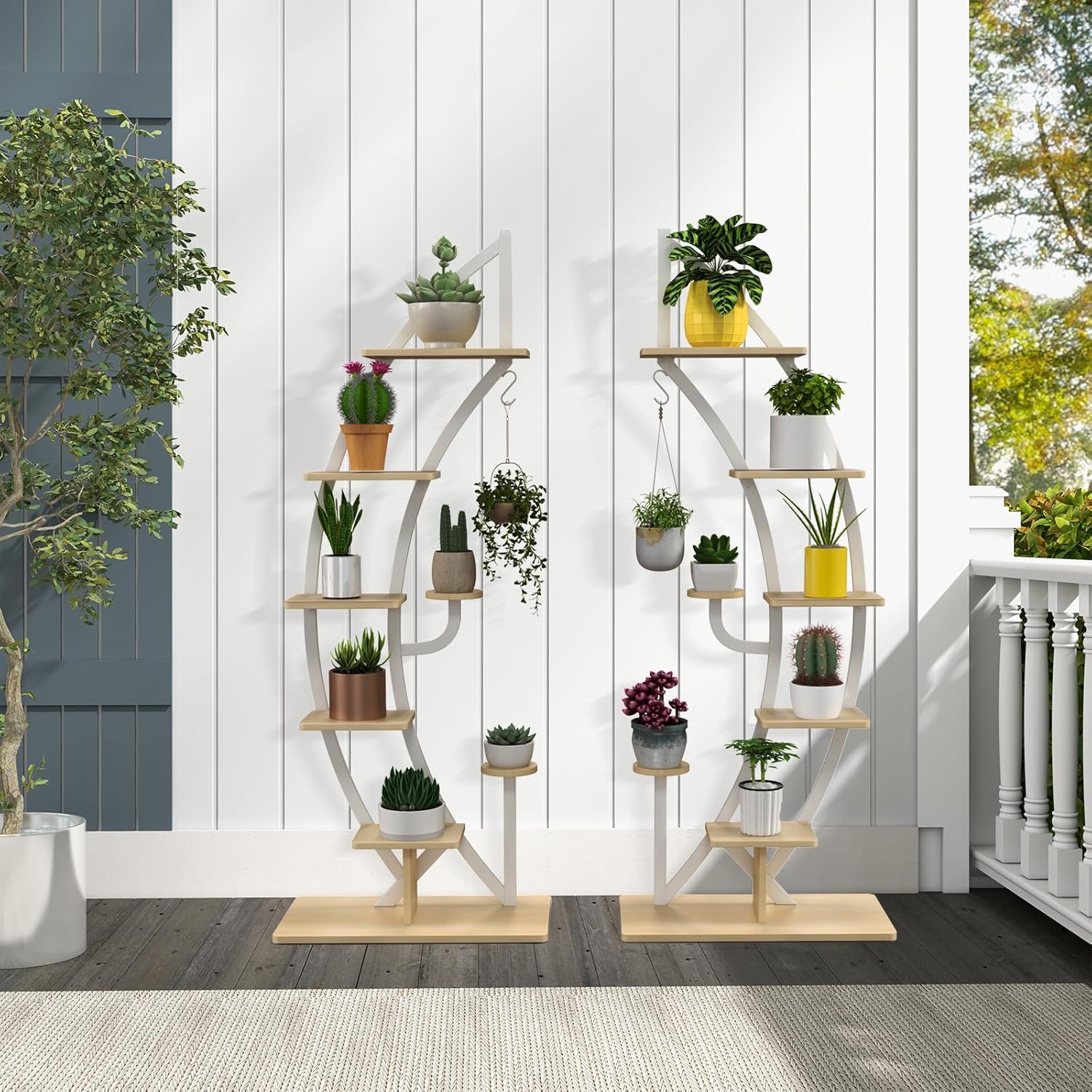 Scaffale per piante da interno ed esterno a 6 ripiani e 7 vasi * a * piccoli vasi per piante. Questo scaffale per piante color * è * per giardini * e angoli di soggiorno