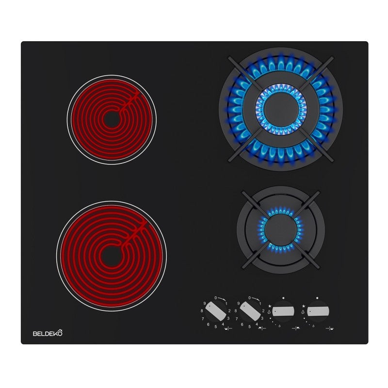 Plaque de cuisson mixte gaz et vitrocéramique 4 foyers Double — free download