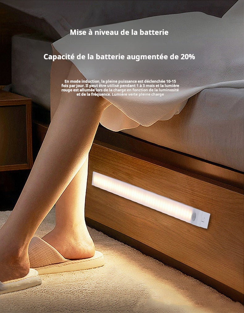 Paquete de 2 luces LED inalámbricas con Sensor de movimiento, luz nocturna para cocina, armario, lámpara, retroiluminación de escalera - 3