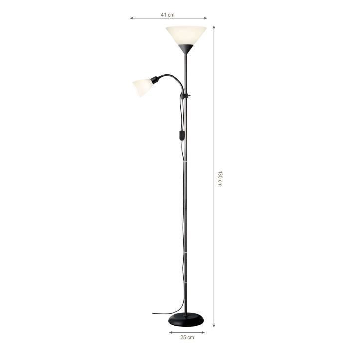Lampa podłogowa Brilliant SPARI 4 Czarna z czytnikiem regulowanym E27 60W - 3