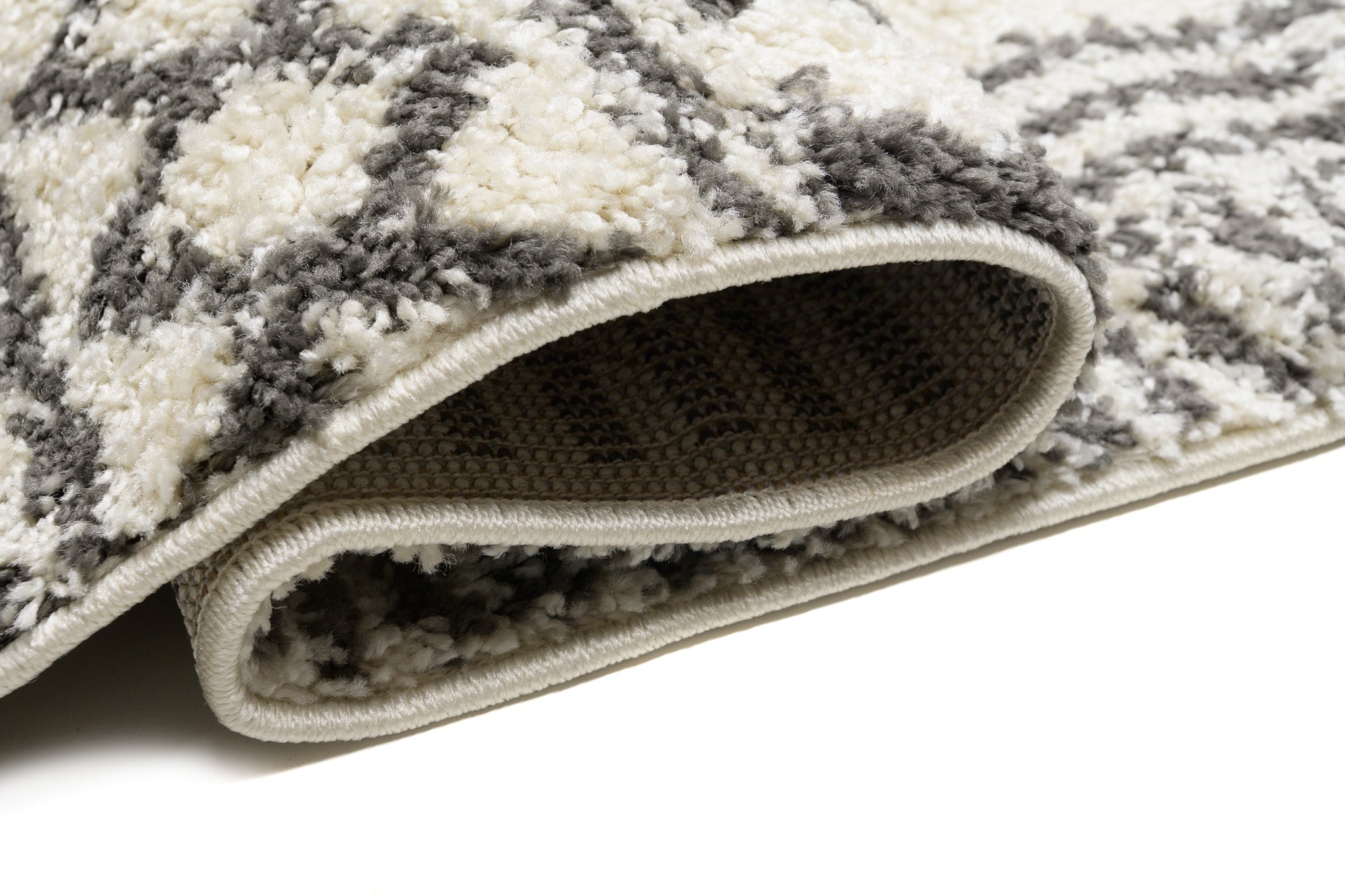 TAPISO Delhi Tapis de Salon Chambre Crème Gris Ethnique Moelleux Shaggy Super Doux Poils Longs Epais 60 x 100 cm - 7