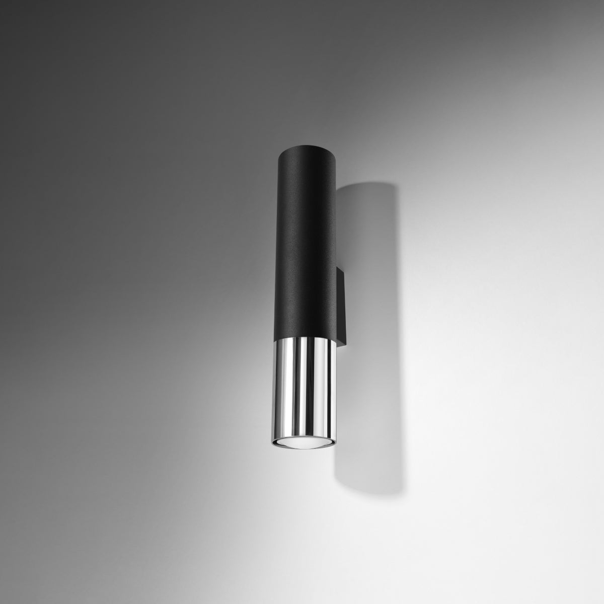 Kinkiet ZARPEX czarny/chrom LED 4000K - 6x8x29cm Sollux