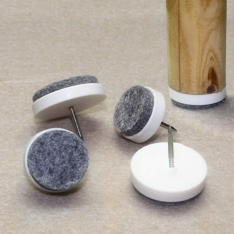 50 Pcs Patin Chaise a Clouer 24mm Blanc Tampon Chaise en Feutre pour Protéger Pieds des Meubles - 3