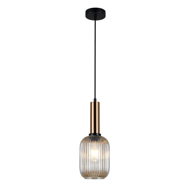Lampa wisząca Antiola mosiądz-czarna 1xE27x40W nowoczesna wym: 100 x 15 x 15 cm szkło Italux