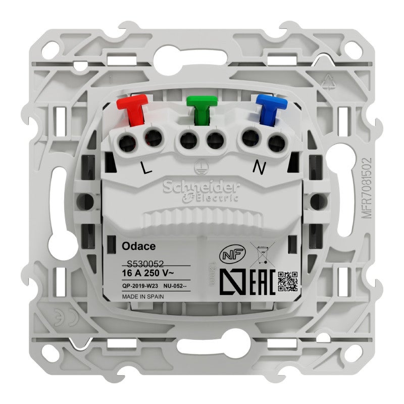 Prise de courant affleurante Odace 16A 2P+T - Aluminium - 3