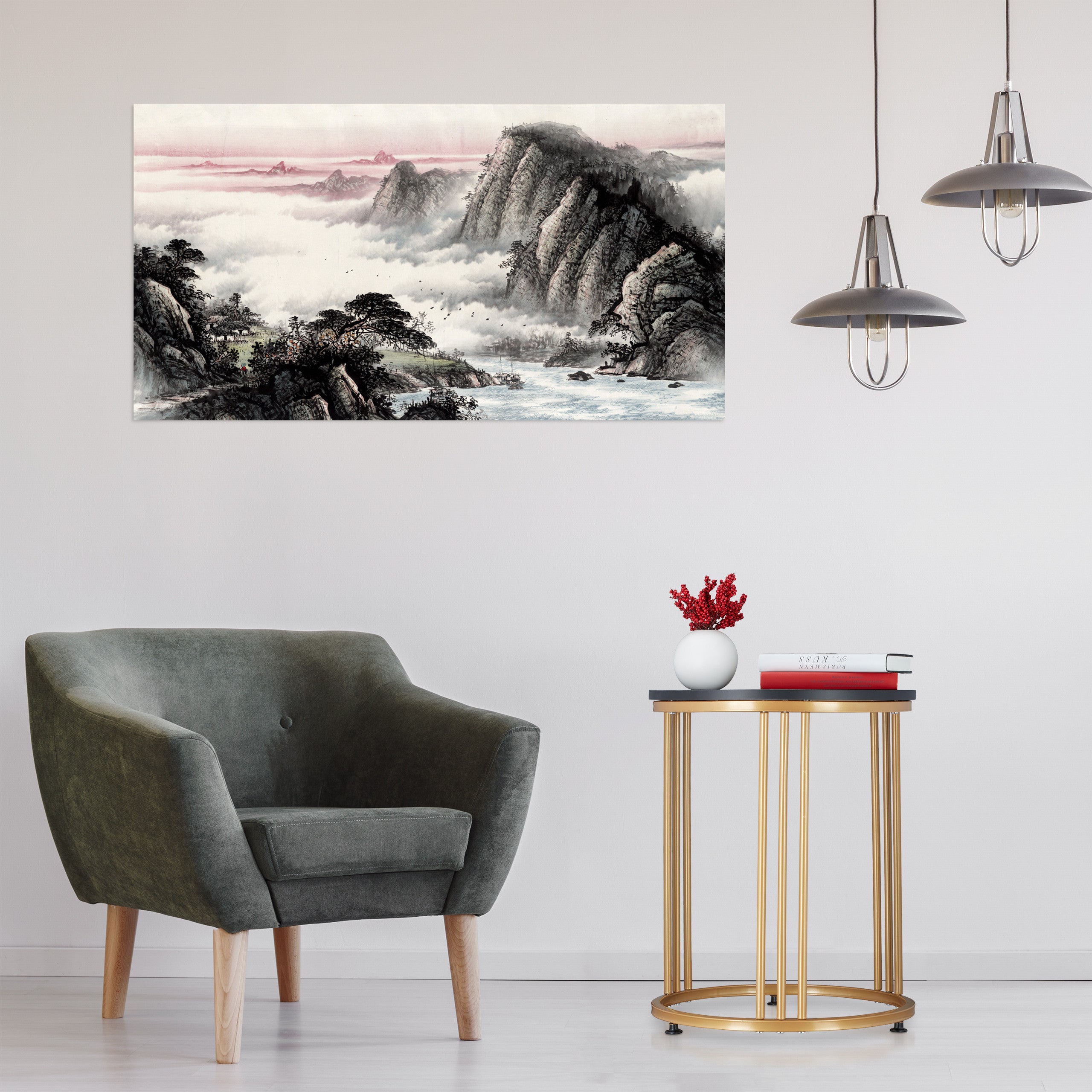 Table d’appoint MARMO, métal et MDF, bout de canapé rond, salon, couloir, HxD 51 x 41 cm, noir/doré, Relaxdays - 2