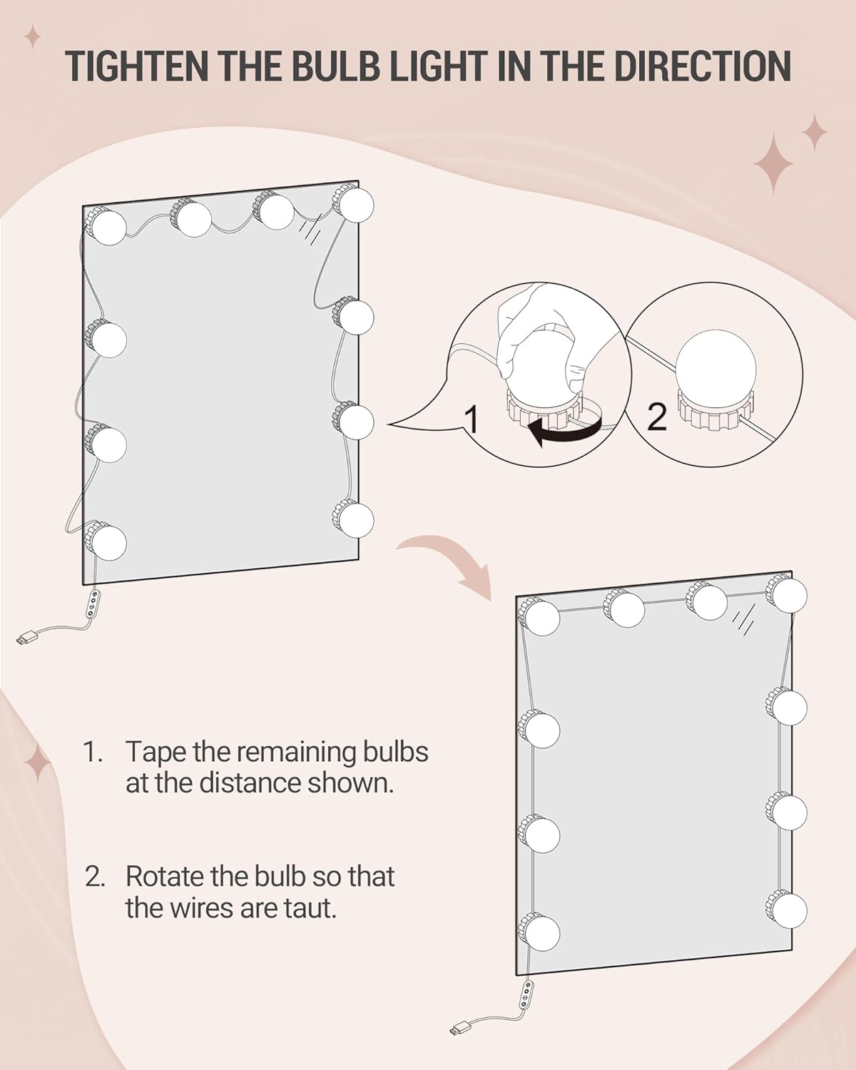 Coiffeuse avec 10 LED,Vanité de Maquillage avec 4 Étagères de Rangement Ouvertes et 2 Compartiments, Coiffeuse avec 2 Tiroirs, pour Chambre, Blanc - 6