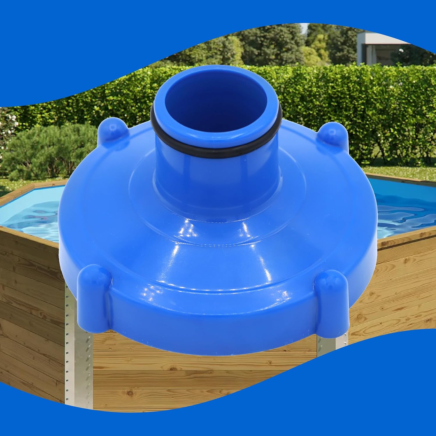 Adaptateur Traîneau Raccord Vis 80 mm Tube 32 mm - Bleu - Compatible Filtre Intex 11070 pour Nettoyage de Piscine Efficace - 3
