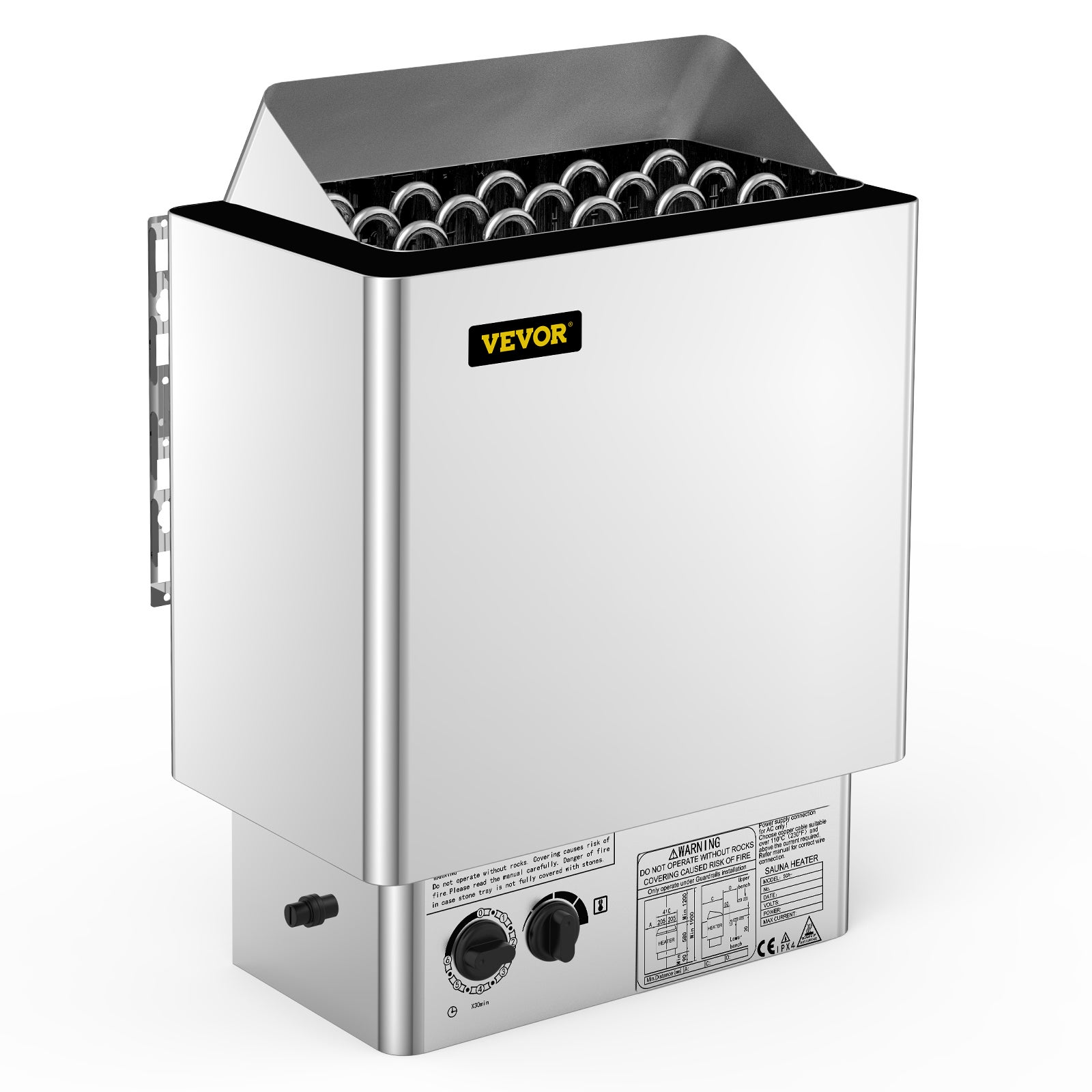 Elektryczny Piec do Sauny 9 kW VEVOR, Trójfazowy 380-415 V, Nie Jednofazowy, 9-13 m³, 30-110 ℃, Bez Kamieni