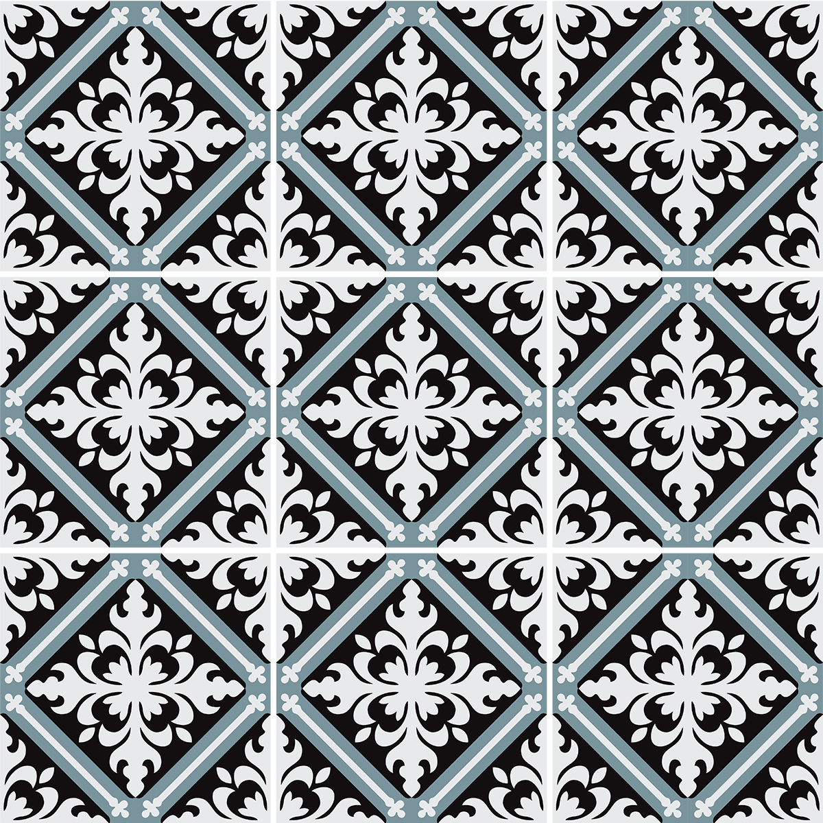 9 adesivi piastrelle di cemento azulejos Laelia - Sticker adesivo - adesivi murali - 9stickers20x20cm - 2