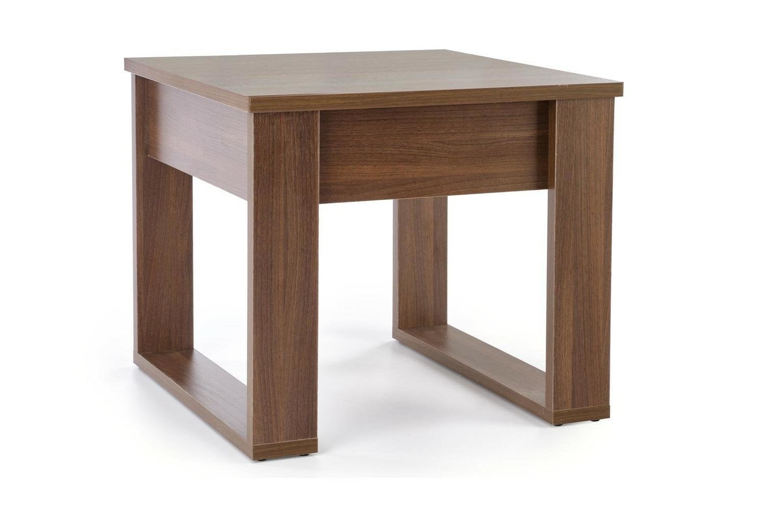 Stolik kawowy Halk S kwadratowy 60x60 cm z szufladą INTESI nowoczesny orzech ciemny do salonu 1 szt.