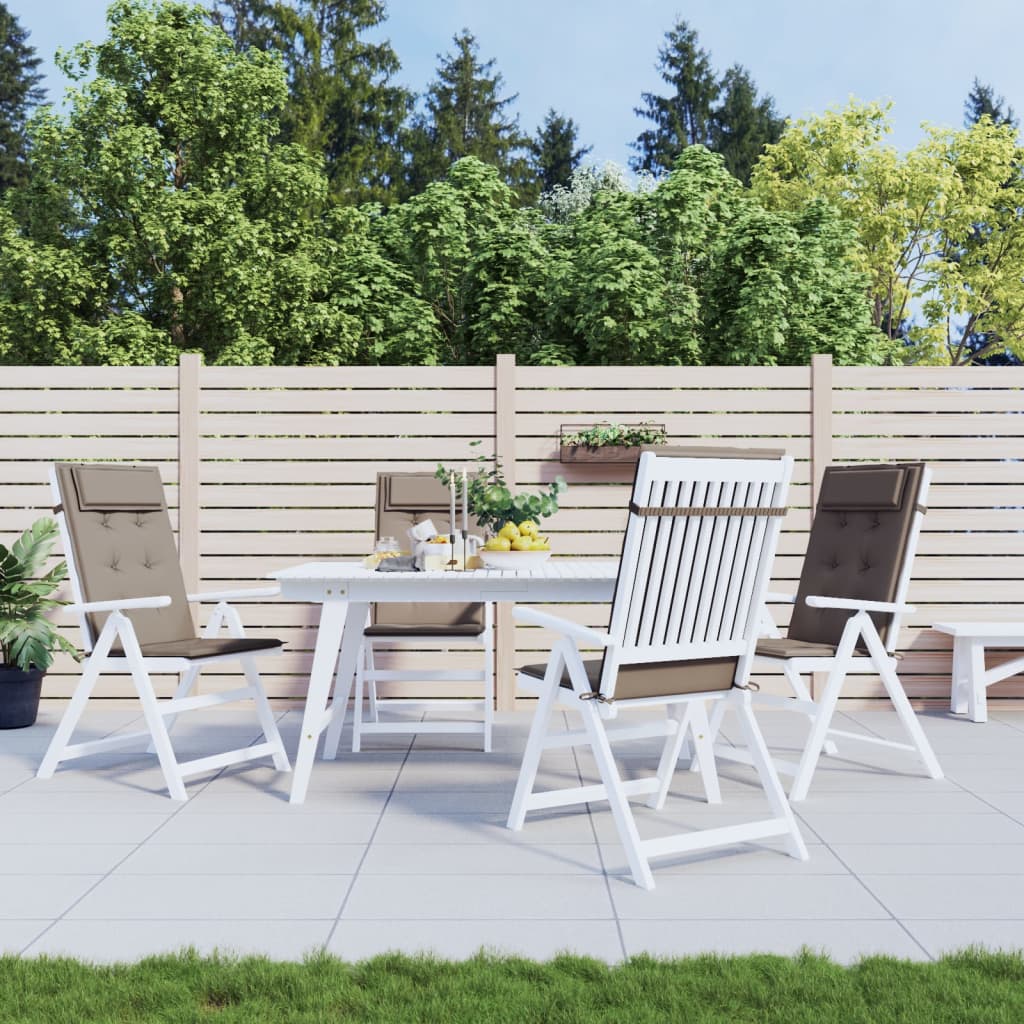 Poduszki na krzesła z wysokim oparciem, 4 szt., taupe, Oxford vidaXL