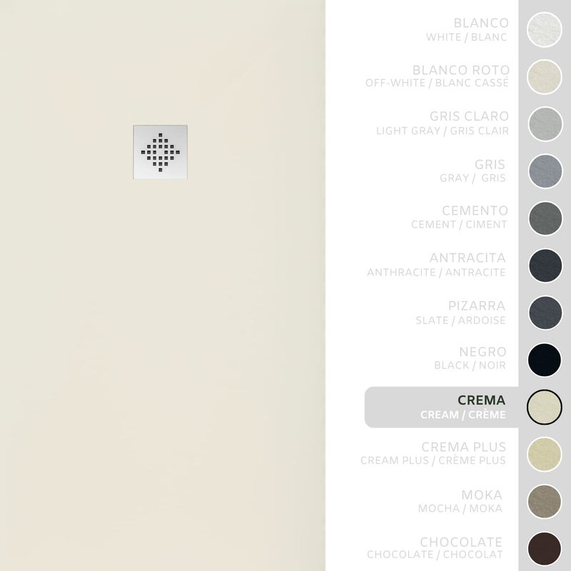 SOULHOME Brodzik prysznicowy– Żywica– Gel Coat– Gładka/Kamienna tekstura – Antypoślizgowy – Kolor kremowy – 180X75- Niski 3 cm– Standard