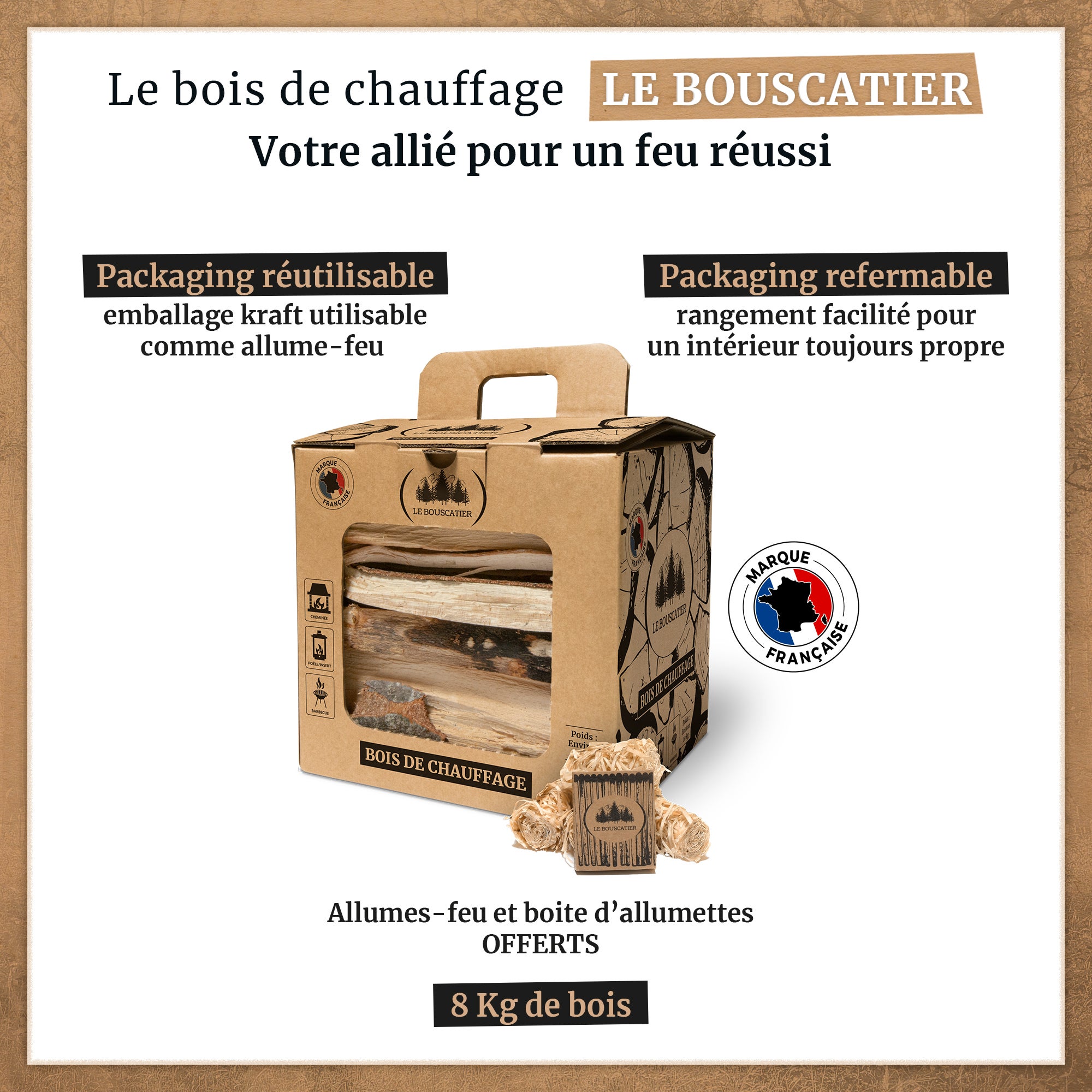 Carton de 20l bois de chauffage pour cheminée poêle four à pizza cuisinières Barbecue brasero - 3
