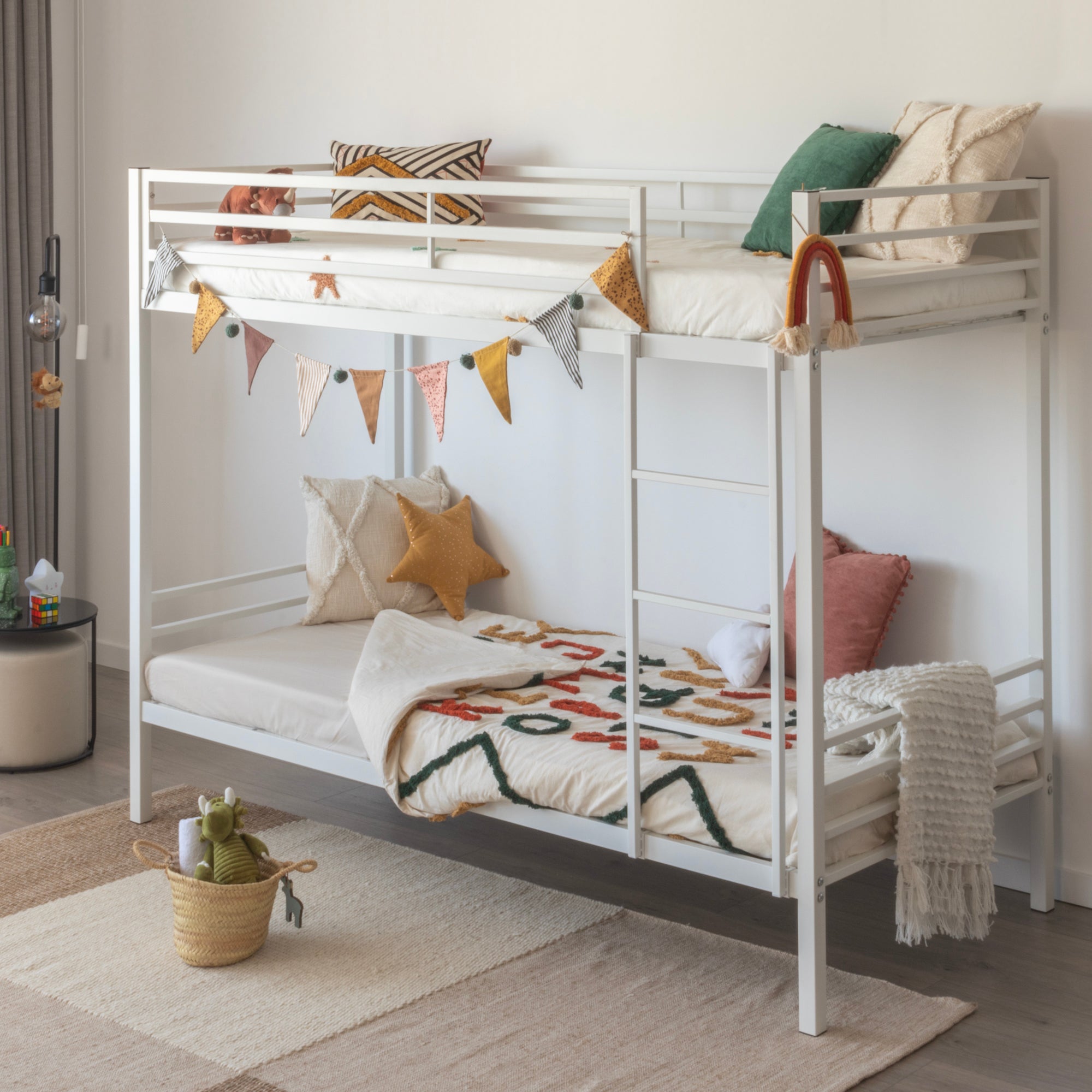 Letto per adulti | Letto a Castello Bianco in Metallo 90x200 cm CFW389619 | Leroy Merlin