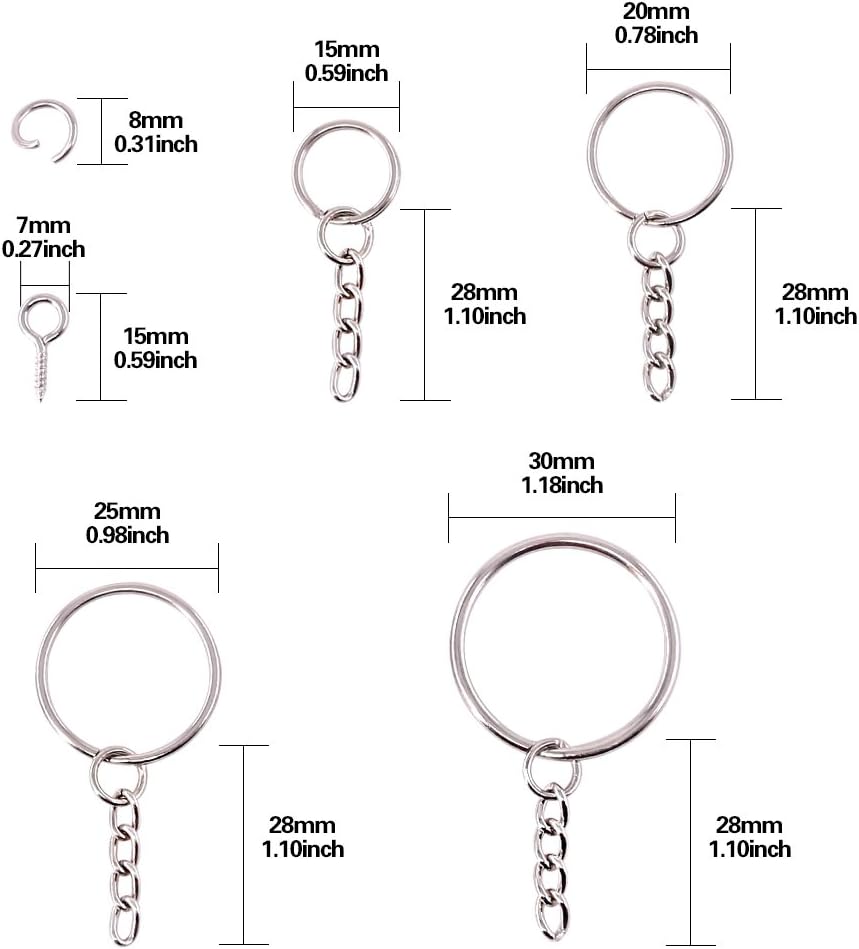 Anneaux Porte-clés En Laiton - Lot De 4 Formes (U, D, Goutte, Rond), Pour Bricolage, Clés, Accessoires DIY