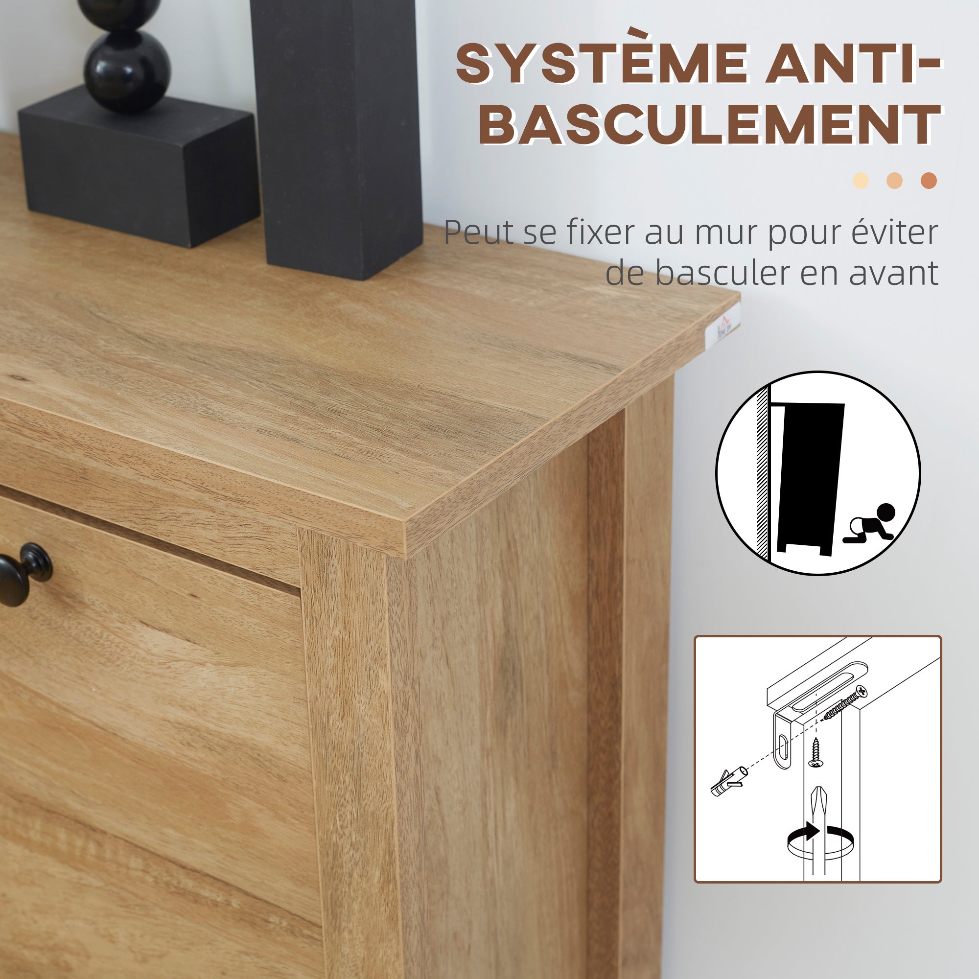 Meuble à chaussures Panneaux de particules HOMCOM - 7