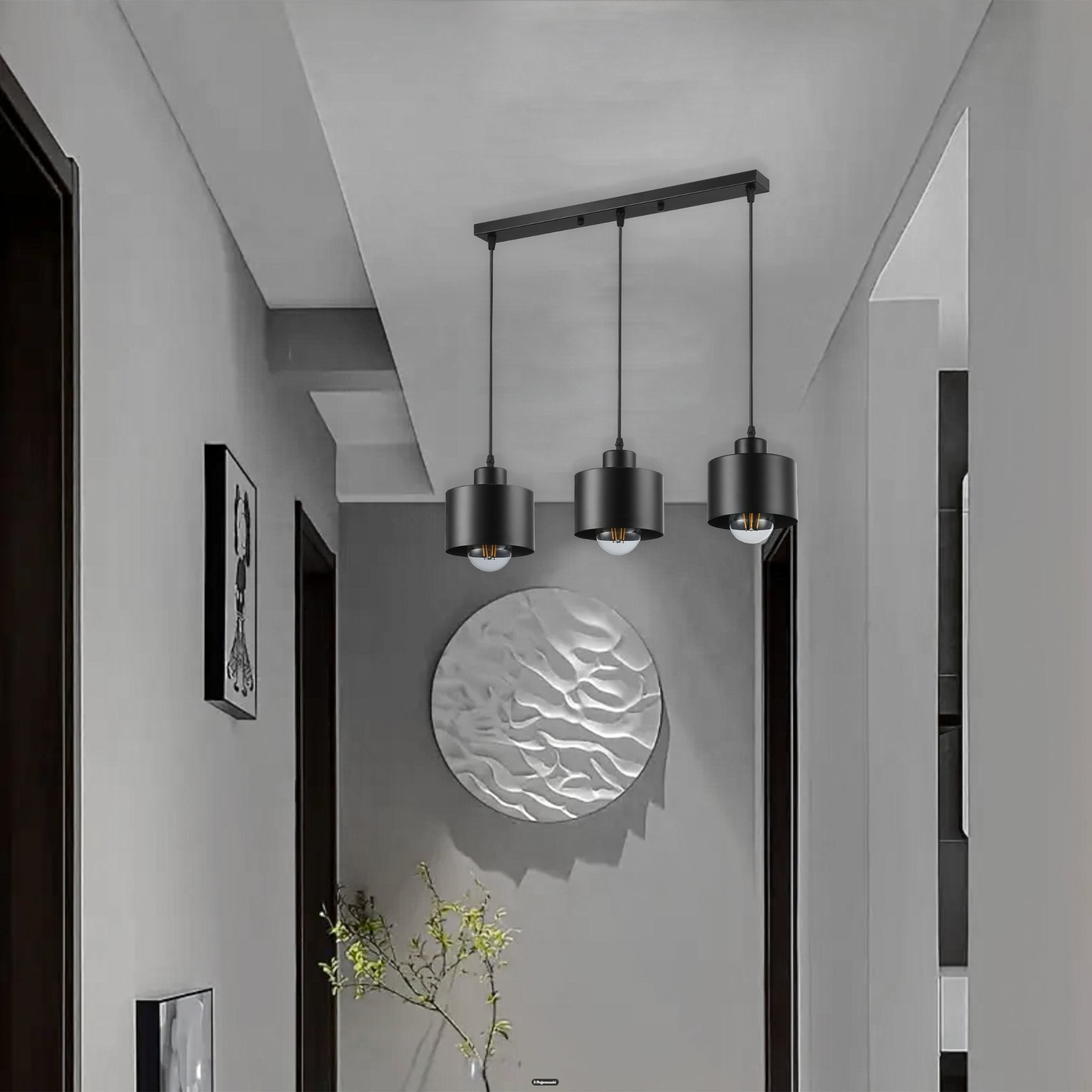 Lampa wisząca sufitowa Elza E27 3-punktowa 100 cm IP20 oprawa czarna MasterLED - 8