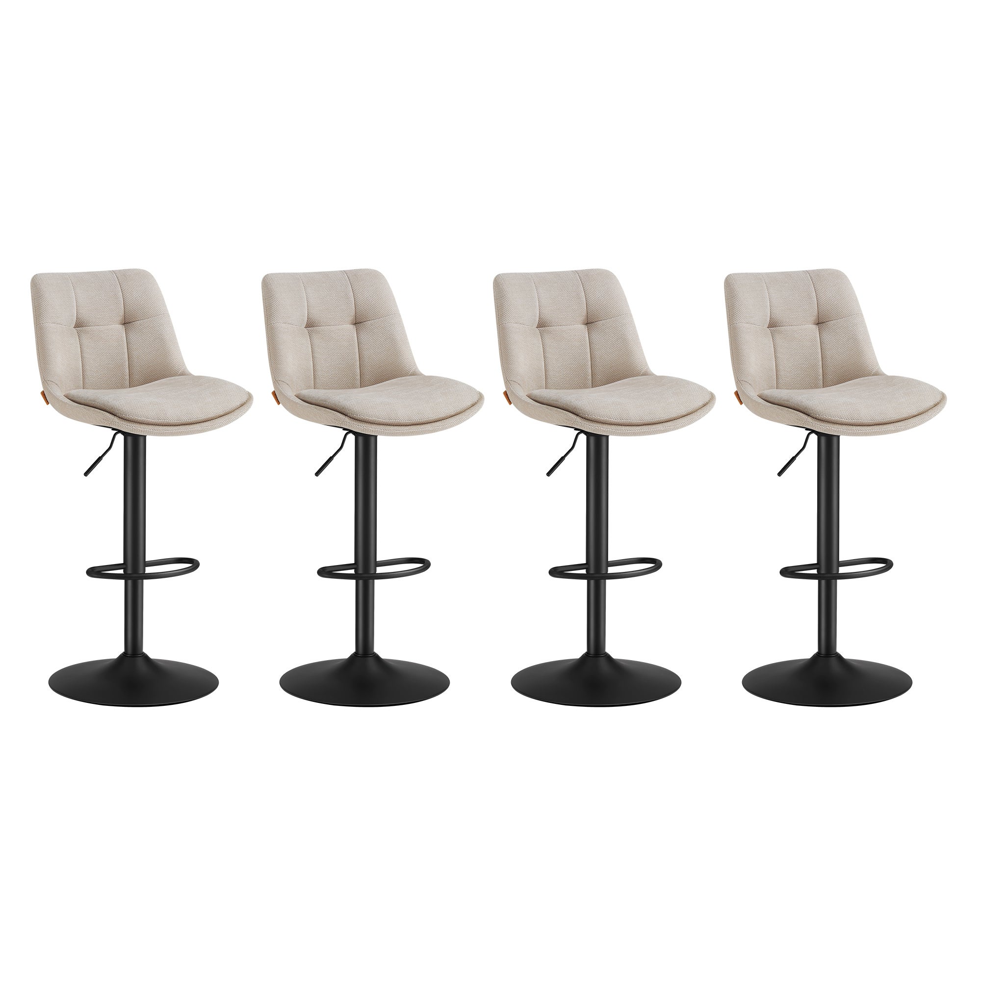 Tabourets de Bar, Lot de 4, Siège Pivotant à Hauteur Réglable, avec ...