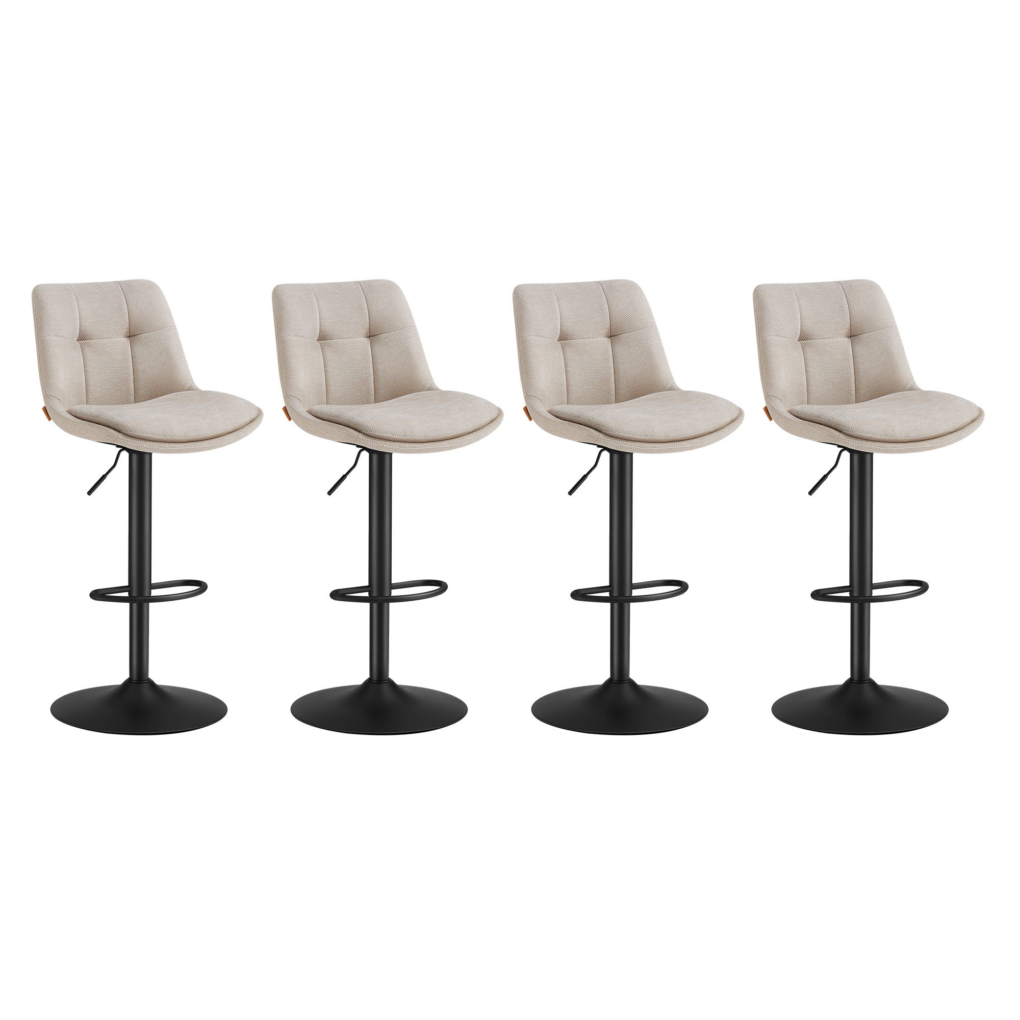 Tabourets de Bar, Lot de 4, Siège Pivotant à Hauteur Réglable, avec ...