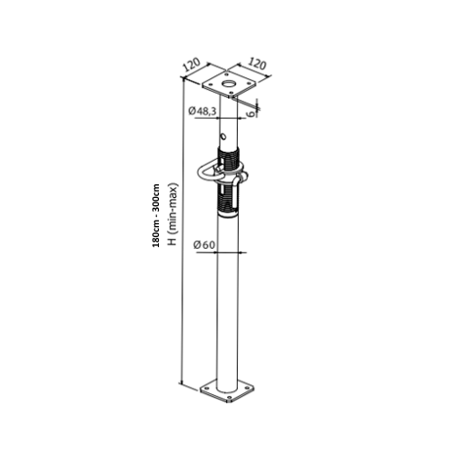 Set di 15 puntelli in acciaio pesante da 1m80 a 3m dispiegati Repamine - 3