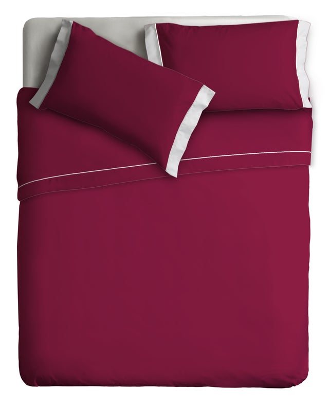 Casatessile Lenzuolo Sotto Con Angoli Elasticizzati, 100% Cotone Made In Italy, Rosso, Matrimoniale 180x200 - 3