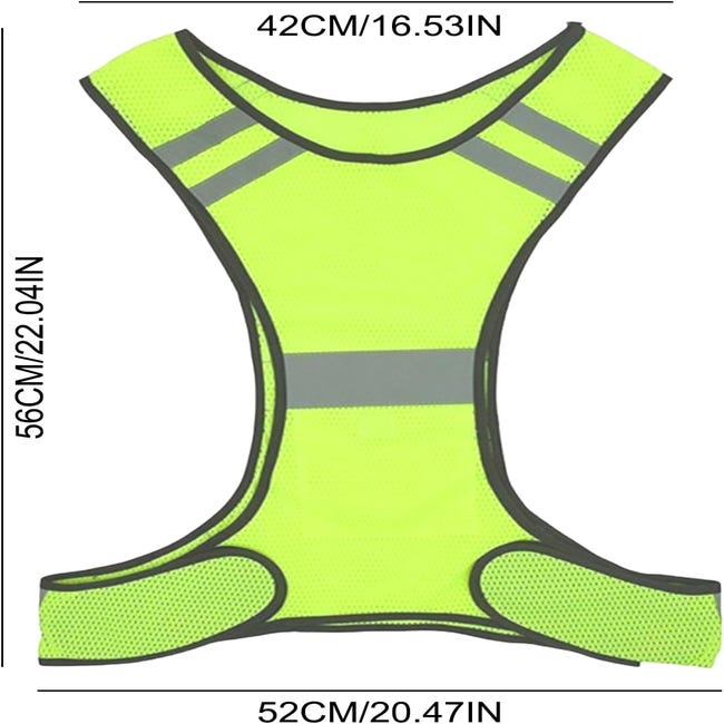 Gilet Réfléchissant Fluo Jaune Pour Vélo, Course, Sécurité - Taille Réglable Homme/femme, Bandes Réfléchissantes, Maille Respirante