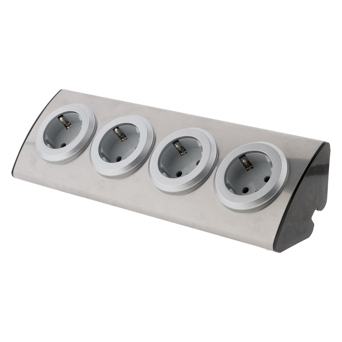 Multiprise de cuisine en angle 4 prises Schuko 16A sans câble - Gris - Otio - 4