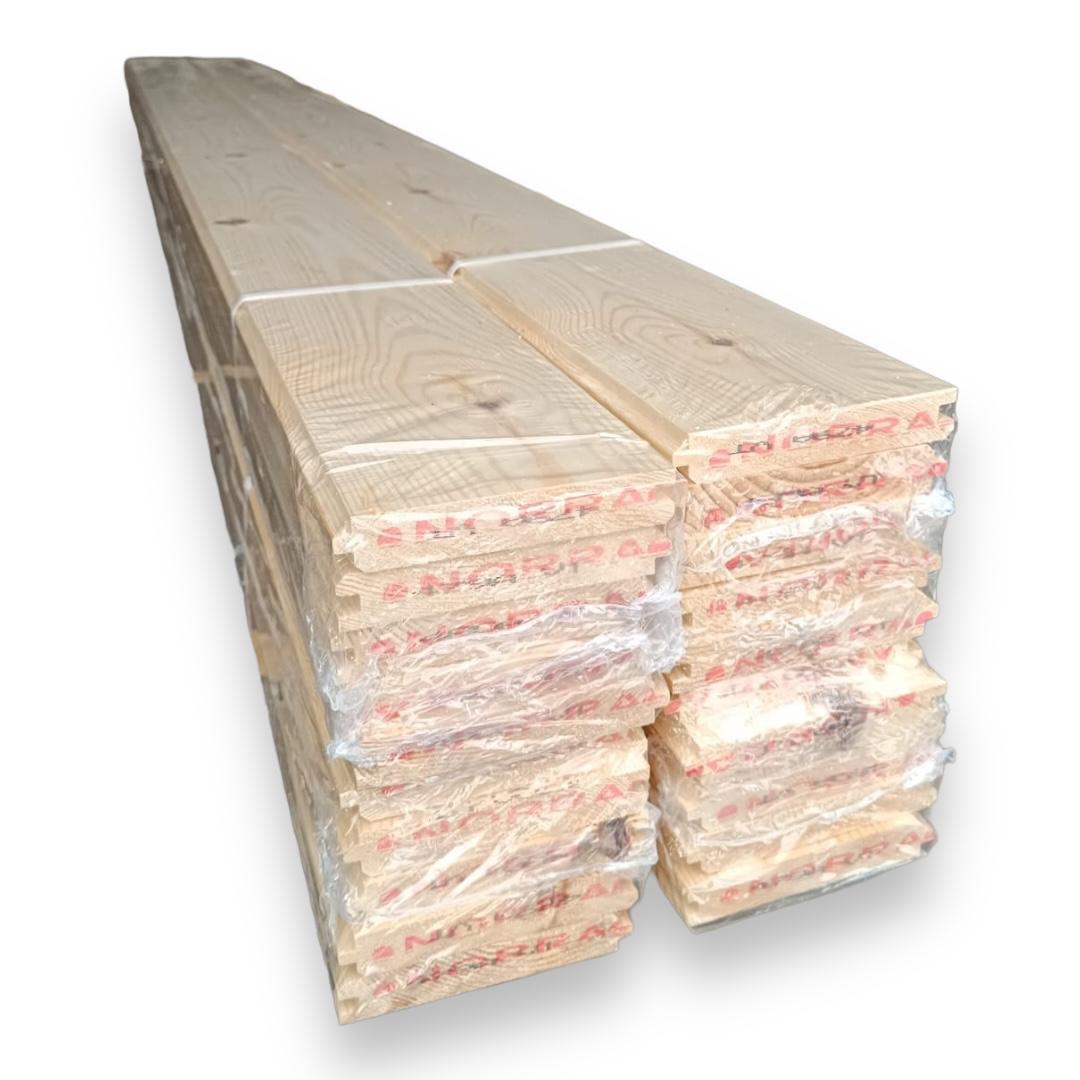 Revestimento de parede ou tecto em madeira de abeto macho e fêmea biselado 1,9x14,6x235 cm 4,20 m2/caixa (12 ripas) - 6