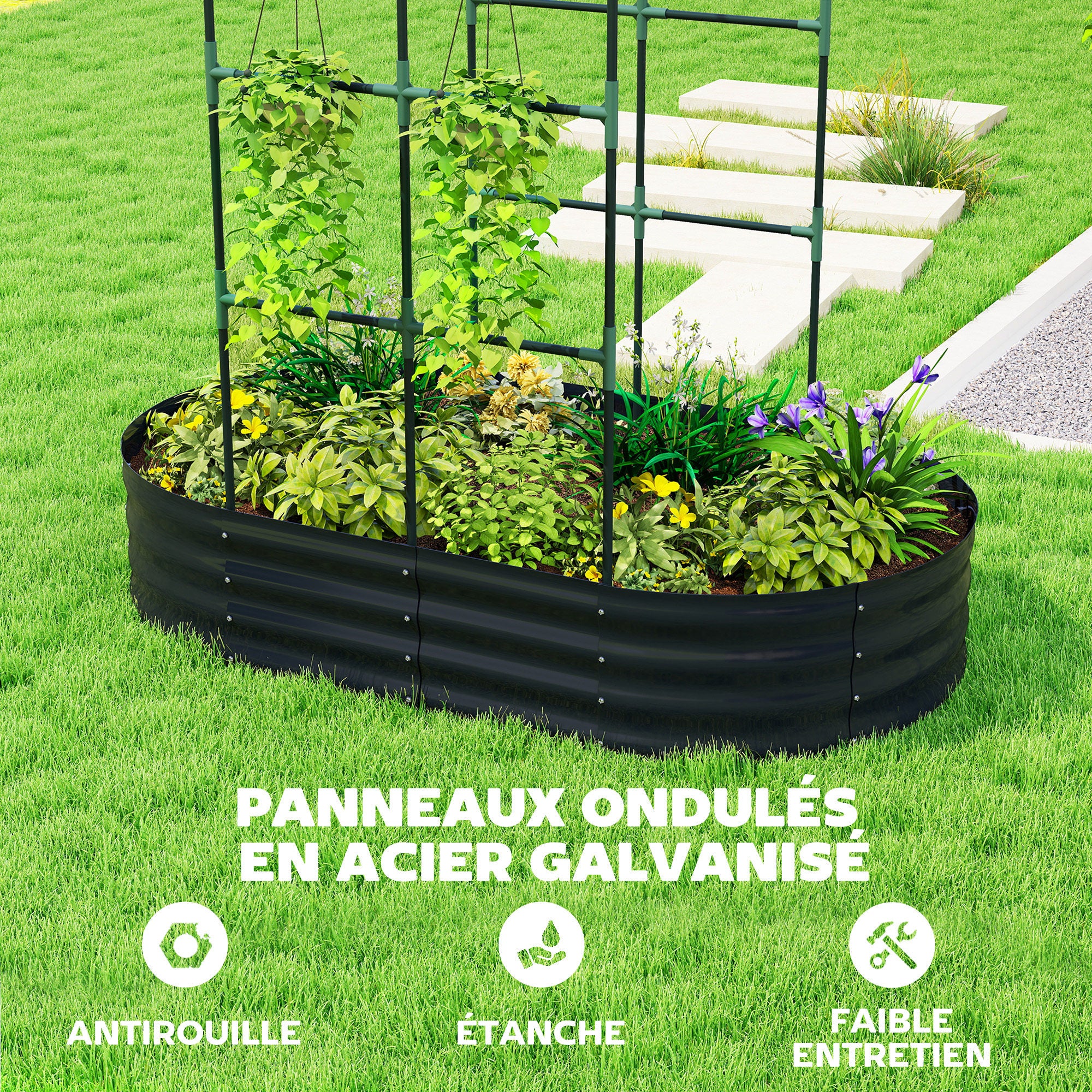 Jardinière avec treillis métal Outsunny - 6