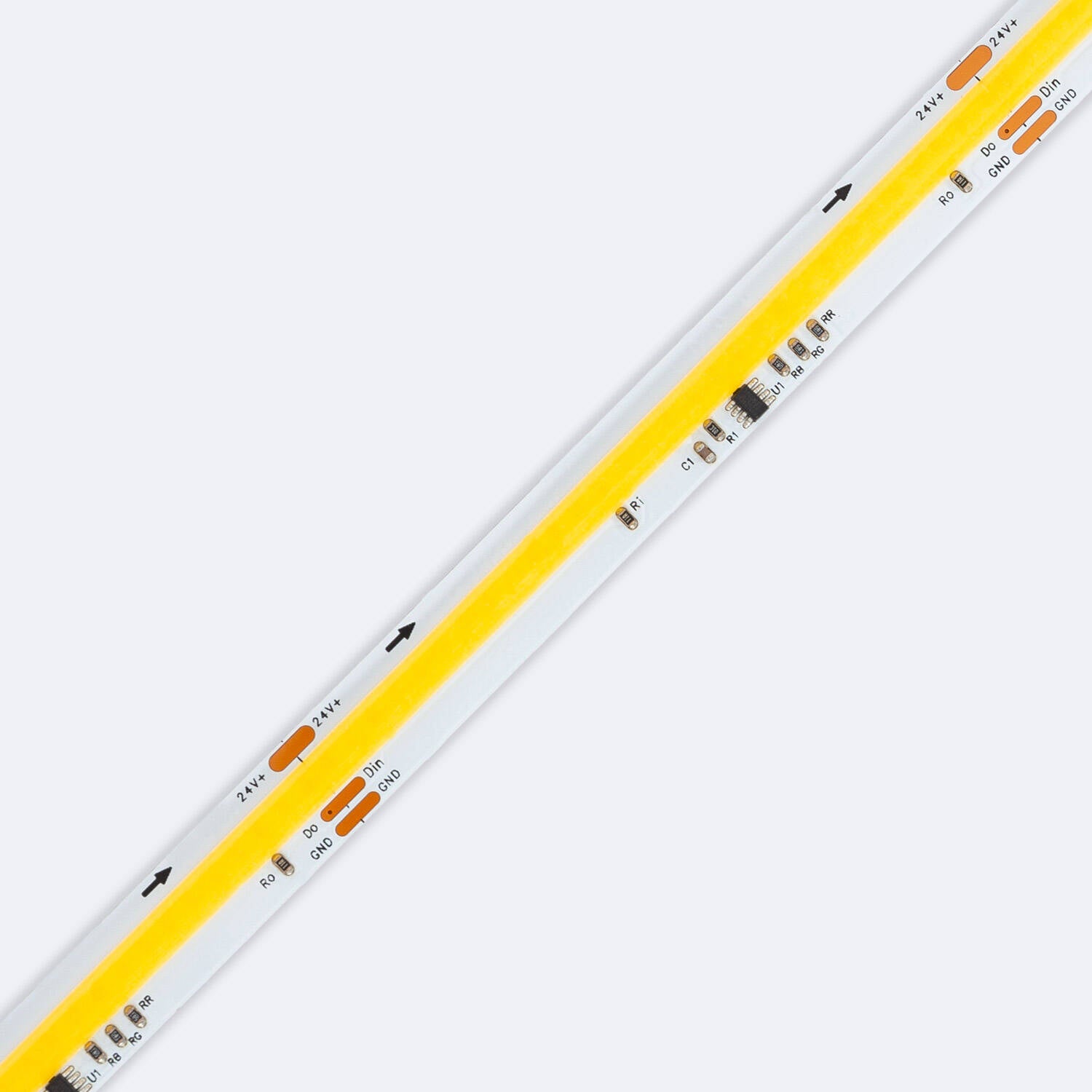 Ledkia - Bobina 5m Striscia LED Digitale SPI 24V COB 360 LED/m Larga 10mm IP20 Taglio 8cm, 4000K Bianco Naturale, PCB PCB - 5