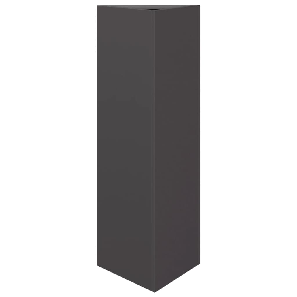 Jardinière Triangulaire Acier Noir - 30x26x75 Cm, Sans Trous - Pour Balcon, Terrasse, Extérieur