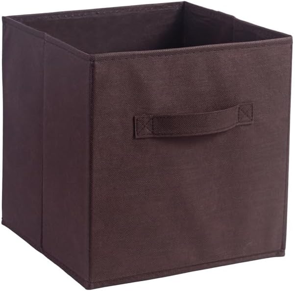 Cutie organizatoare pliabilă maro, 27 x 27 x 28 cm, pentru dulap, haine și rafturi
