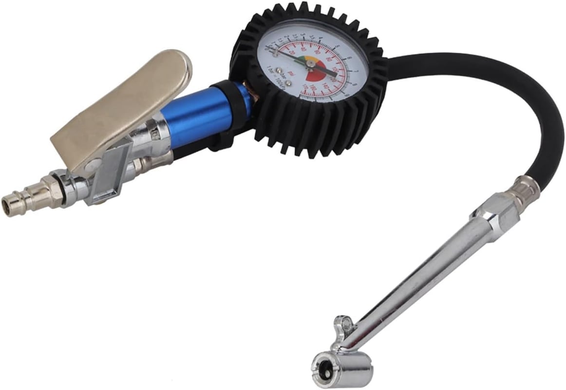 Pompka do opon z manometrem, samozaciskowy pistolet do pompowania opon 12 barów, narzędzie pneumatyczne, kompresor powietrza, akcesorium do pompowan