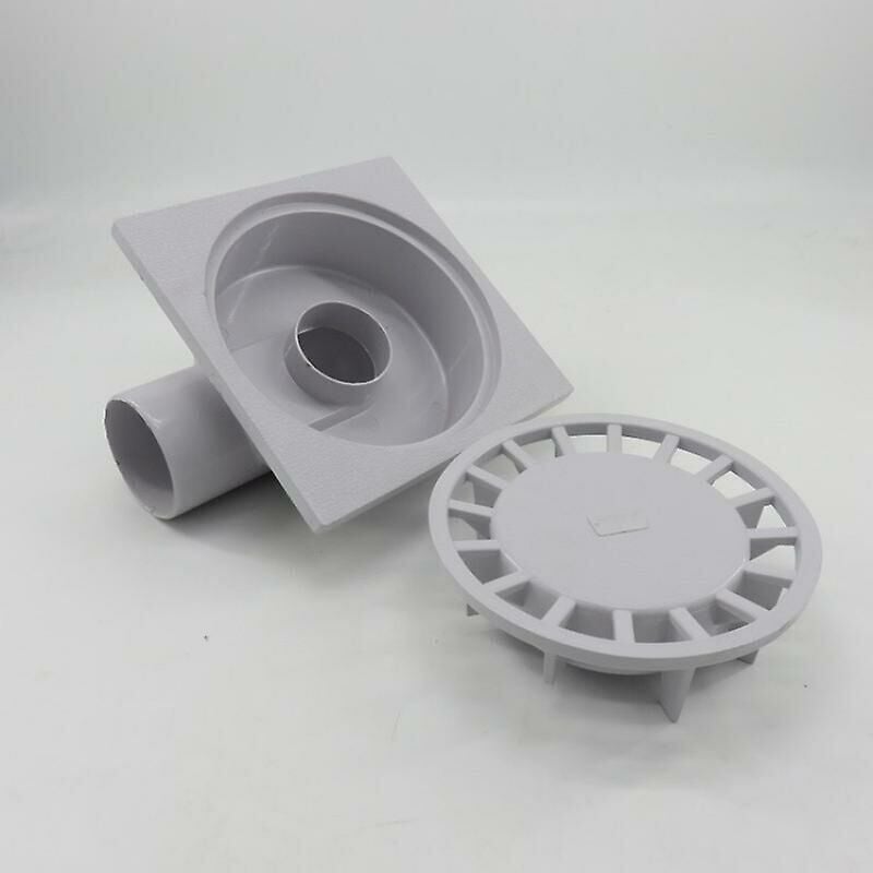CHOYCLIT Par 200mm X 200mm Sortie 75mm Siphon de Sol Salle de Bains Salle Humide Douche Plastique Pvc1pcs blanc - 4