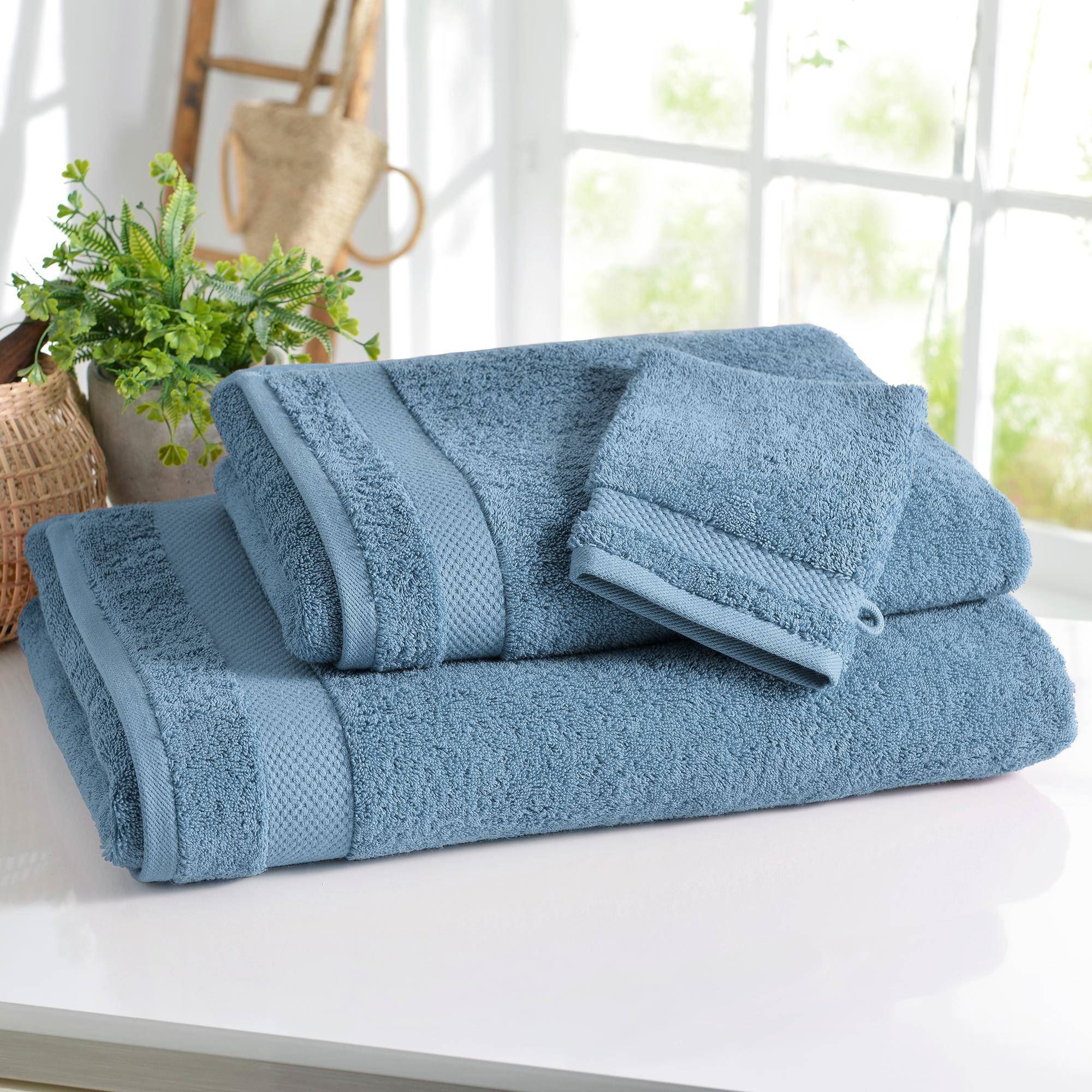 Lot De 12 Gants De Toilette Alpha 16x21 Cm – Bleu Marine – 100% Coton 400g/m² – Fabriqué Au Portugal – OEKO-TEX