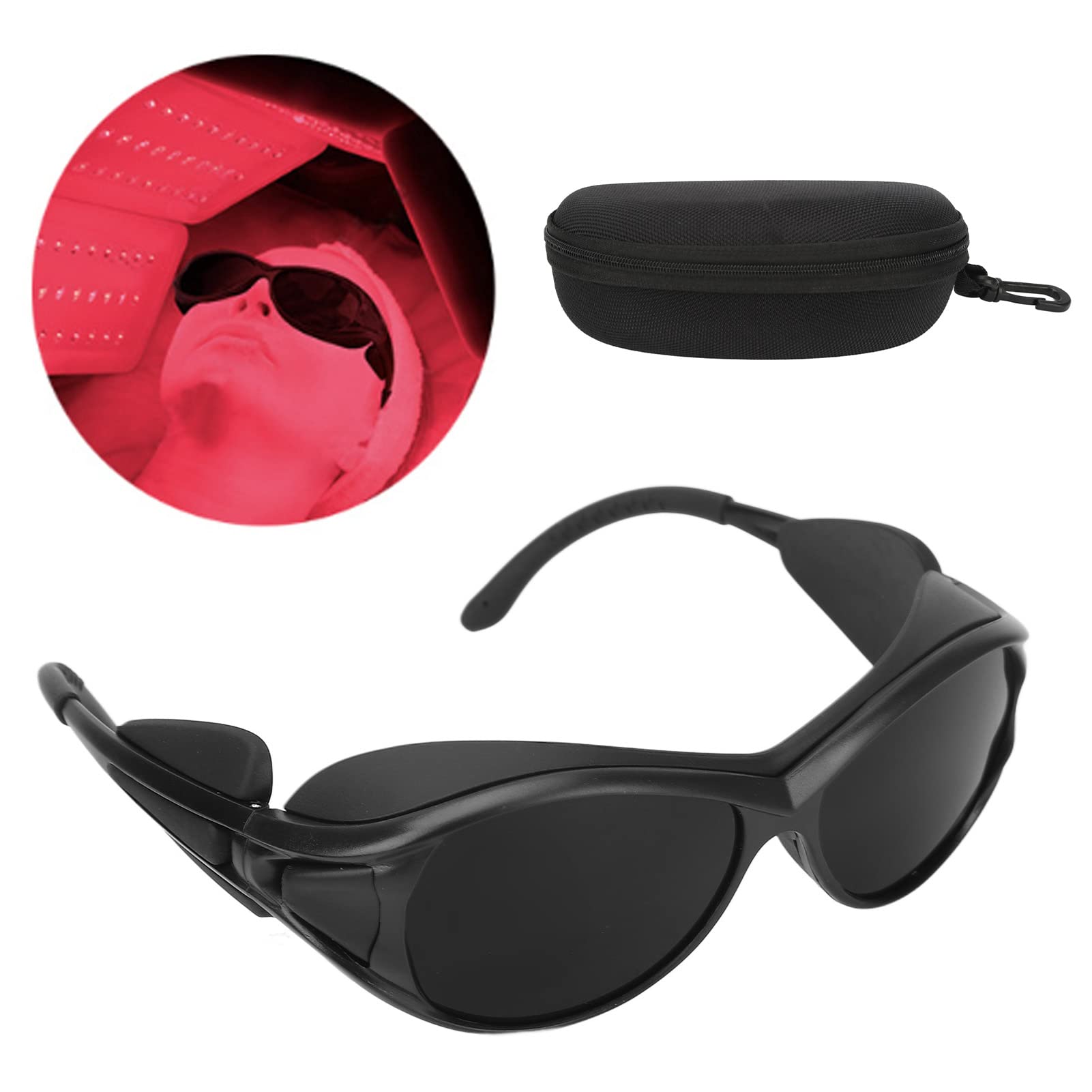Lunettes de protection oculaire contre LED rouge, infrarouge et UV. Equipées de cloisons en caoutchouc, adaptées au bronzage et aux travaux laser. - 7