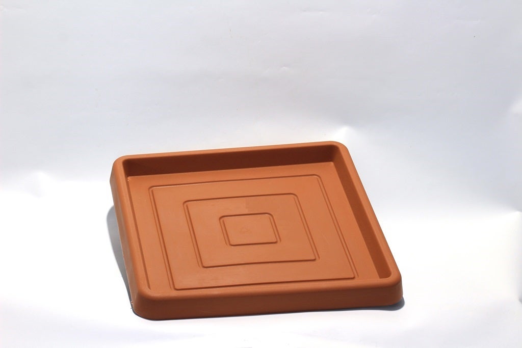 Soucoupe Carrée En Plastique Recyclé Gris Deroma Origin Grigio - 24 X 24 X 2 25 Cm