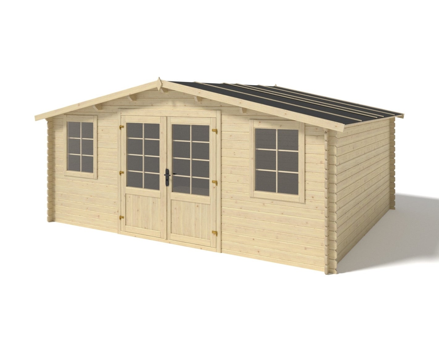 Abri de jardin en bois - 20m2 - 5x4m - Ep. 28mm - Couleur: naturel - DOM526 - ALTANKA - 2