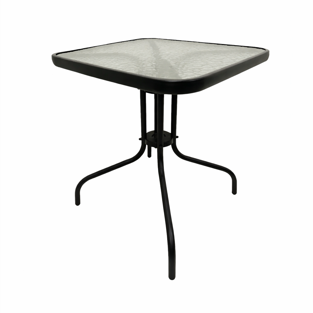 Stolik balkonowy kwadratowy szklany na balkon taras patio Bergamo 60x60x70