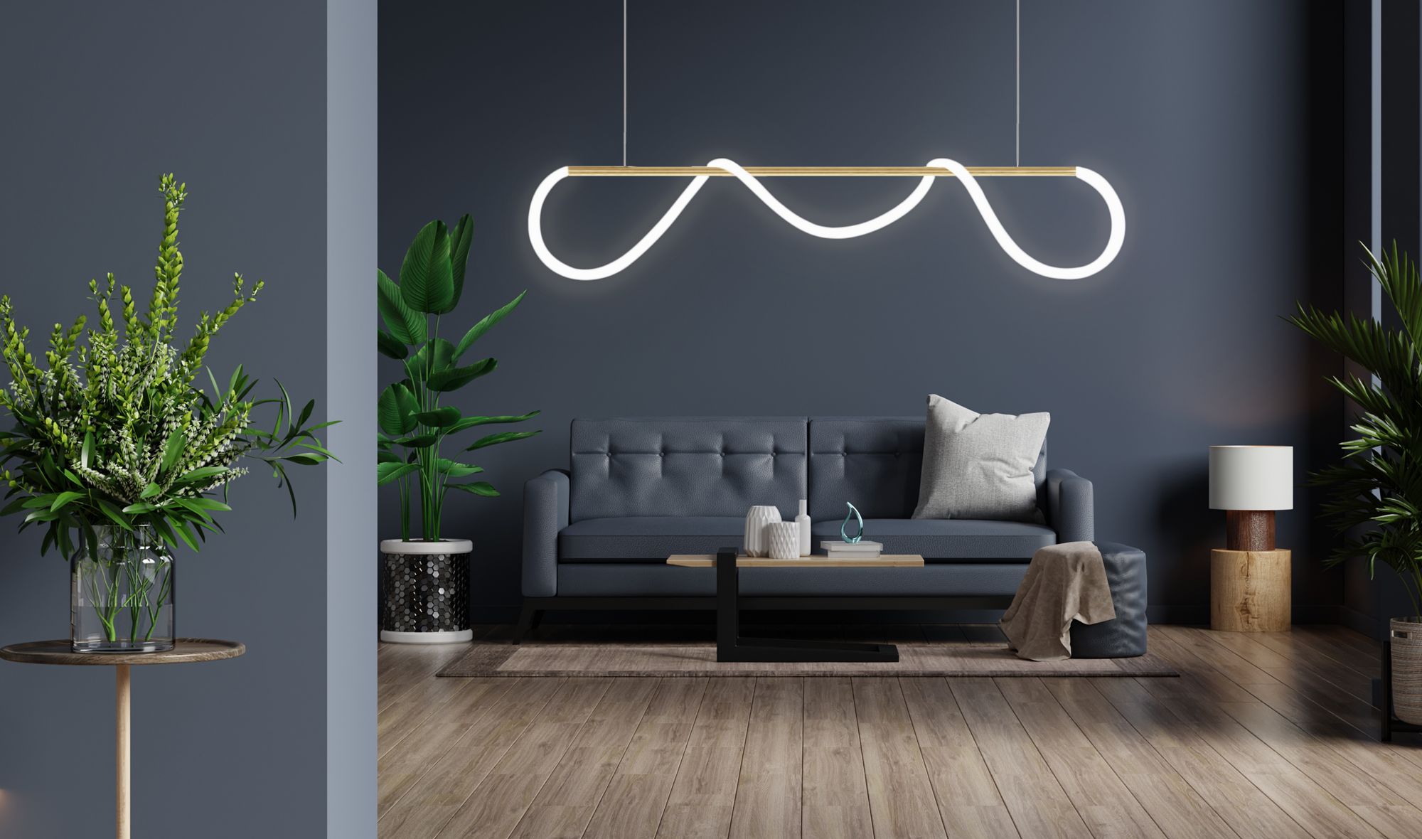 LAMPE SUSPENDUE TOOLIGHT LED APP854-CP LONG GOLD - 5