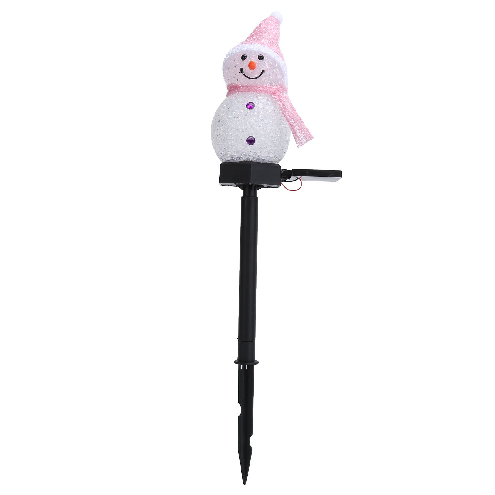 Lampa LED bałwan, krajobraz, ogród, trawnik solarny, bożonarodzeniowa kreskówka, ścieżka dekoracyjna, jasnoróżowa